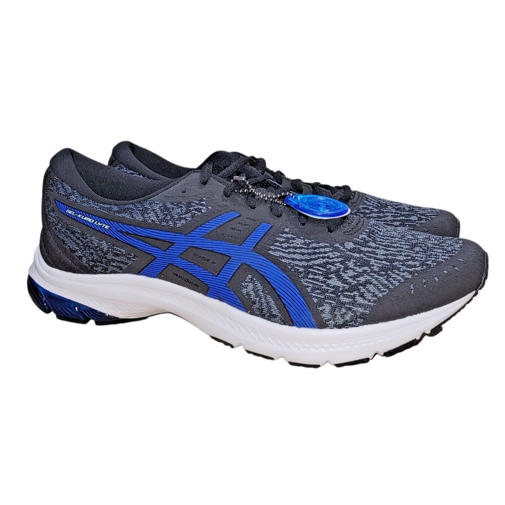 ASICS GEL-KUMO LYTE Men's Size 11 Running Shoes Black Tuna Blue Sneaker 1011A665